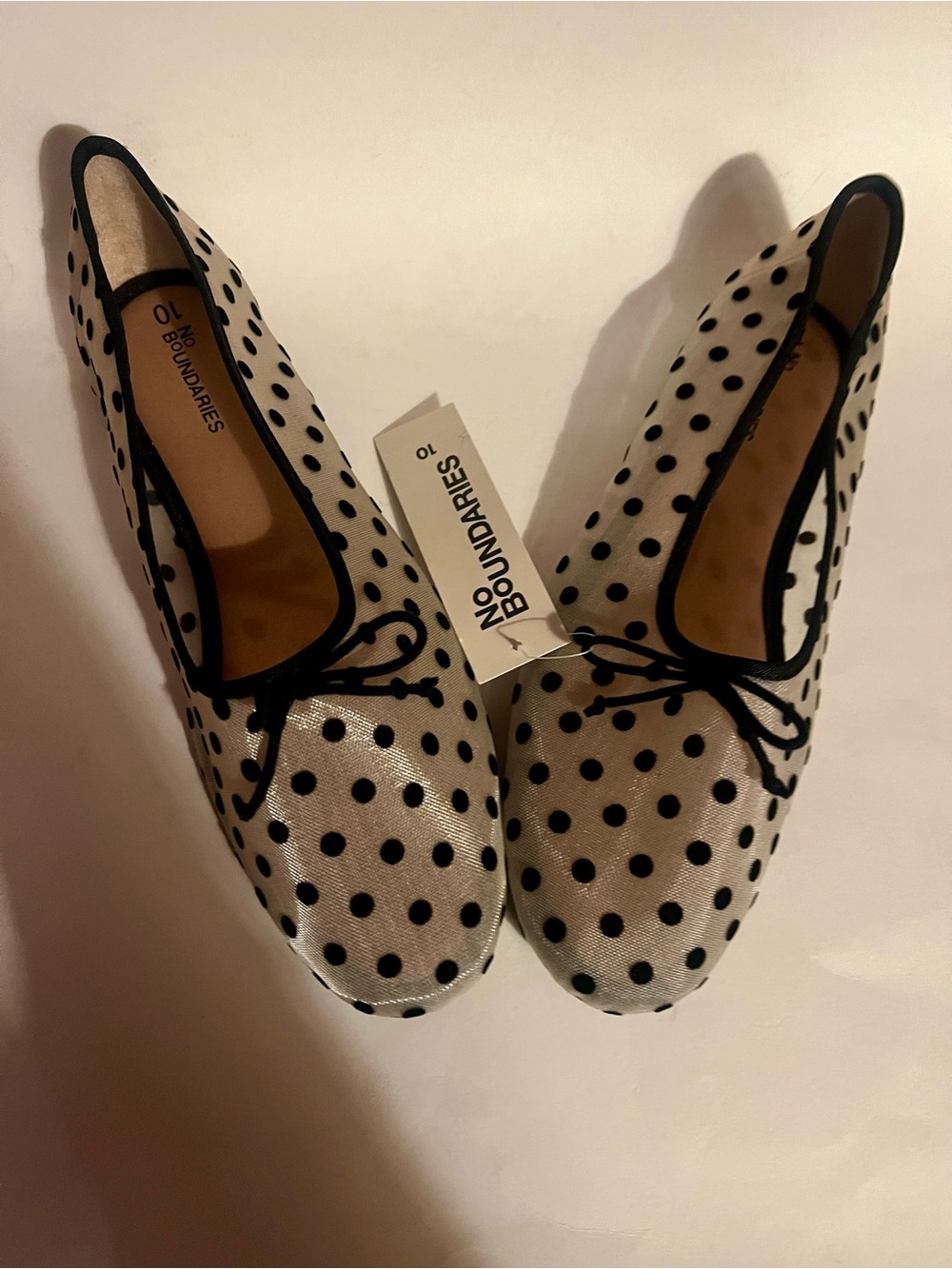 NWT No Boundaries Polka Dot Ballet Flats Size 10 - Picture 6 of 15